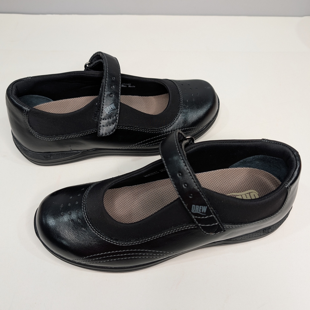 DREW Women's Classic Black Mary Jane Orthopedic Size 8M Shoes